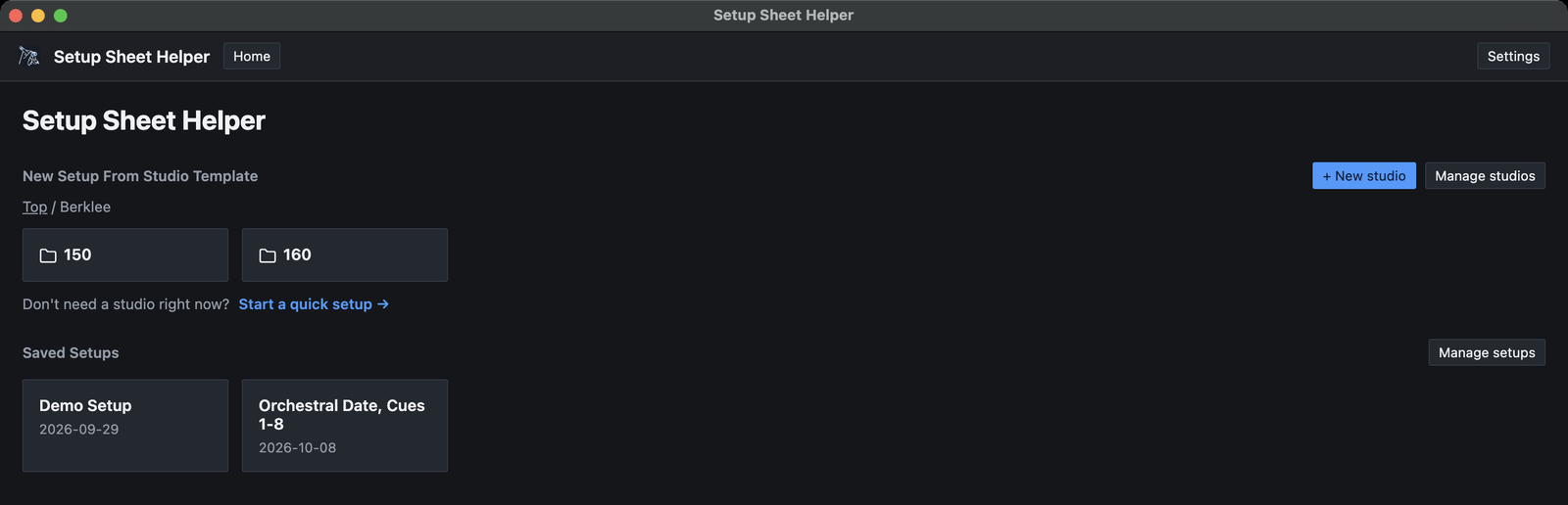 The home screen inside the Berklee folder, with the breadcrumb Top / Berklee and two building folders, 150 and 160.